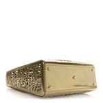 X DAVID WISEMAN Metallic Calfskin Laser Cut Large Lady Dior Gold
