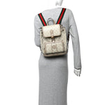 GG Supreme Monogram Azalea Calfskin Retro Interlocking G Buckle Backpack Beige Mystic White