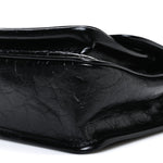 Crinkled Calfskin Matelasse Monogram Baby Niki Chain Satchel Black