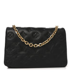 Lambskin Embossed Monogram Pochette Coussin Black