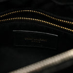 Calfskin Y Quilted Monogram Medium Loulou Chain Satchel Black
