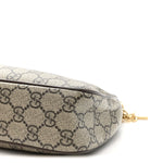 GG Supreme Monogram Textured Dollar Calfskin Web Small Ophidia GG Handbag Beige Ebony New Acero