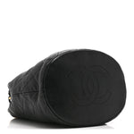 Shiny Lambskin Quilted Small Chain Is More Drawstring Bag Black