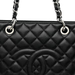 Caviar Quilted Grand Shopping Tote GST Black