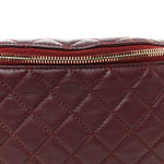 Calfskin Quilted Banane Waist Bag Fanny Pack Burgundy