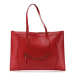 Glossy Calfskin Flat Luggage Shoulder Bag Ultra Red