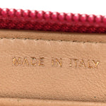 Lambskin Camellia Embossed Large Gusset Zip Around Wallet Fuchsia