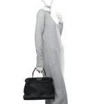 Cuoio Romano Selleria Bi-Color Medium Peekaboo Iconic Satchel Black Mou
