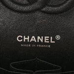 Shiny Crumpled Calfskin Quilted Medium Double Flap So Black