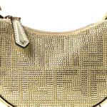 Crystal Vitello Laminato Suede FF Nano Fendigraphy Hobo Charm Platino