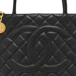 Caviar Quilted Medallion Tote Black