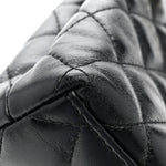 Shiny Aged Calfskin Quilted Nano Kelly Shopper Black