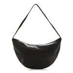 Finely Grained Calfskin Small Izzy Crescent Shoulder Bag Ebony Brown