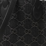 Denim GG Monogram Calfskin Mini Ophidia Tote Bag Black