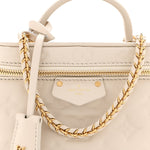 Lambskin Embossed Monogram Coussin Vanity PM  Cream
