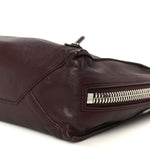 Calfskin Papier Mini A4 Zip Around Tote Rouge Aubergine