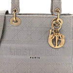 Canvas Embroidered Cannage Medium Lady D-Lite Gray