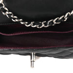 Lambskin Quilted Double Mini Flap Crossbody Black