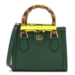 Wonka Grain Calfskin Mini Diana Tote Bag Green Yellow Fluo