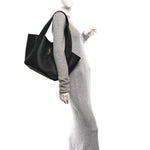 Grained Deerskin Bea Tote Black