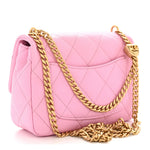 Caviar Quilted Mini Sweetheart Flap Lilac