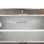 Metallic Calfskin Quilted Box Crossbody Silver