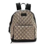 GG Supreme Monogram Bees Print Small Day Backpack Beige Oro Black