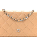 Caviar Quilted Wallet On Chain WOC Beige