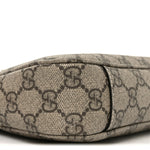 GG Supreme Monogram Textured Calfskin Small Emblem Shoulder Bag Beige Dark Brown