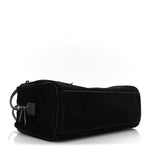 Suede Calfskin Large Perfect Bowling Bag Black