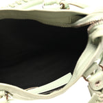 Chevre Silver Metallic Edge Hardware Mini City Vert Anis