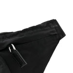 Re-Nylon Saffiano Metal Triple Pocket Belt Bag Black