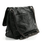 Crinkled Lambskin Matelasse Monogram Medium Niki Chain Satchel Dark Green