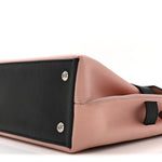 Soft Calfskin Embroidered Lockme Ever BB Rose Pink Snow White Black