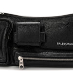 Agneau Arena Superbusy XS Sling Zip Shoulder Bag Black