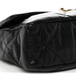 Goatskin Quilted Large Chanel 19 Flap Black