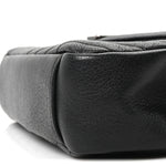 Sheepskin Matelasse Chevron Monogram Medium College Bag Black
