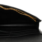 Supple Calfskin Caro Pouch with Chain Black