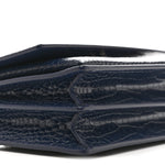 Calfskin Crocodile Embossed Medium Monogram Sunset Navy
