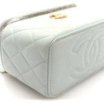 Caviar Quilted Sweetheart Vanity Case Bleu Clair