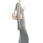 Calfskin Matelasse Small GG Marmont Shoulder Bag White
