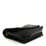 Crinkled Calfskin Matelasse Monogram Baby Niki Chain Satchel Black