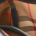 Coated Canvas Calfskin Vintage Check Medium Note Crossbody Bag Black