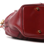Lambskin Whipstitch Medium Tote Burgundy