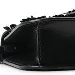 Calfskin Floral Embroidered Monochrome Vlogo Small Loco Shoulder Bag Black