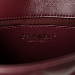 Lambskin Braided Calfskin Mini Flap Bag Dark Burgundy Black