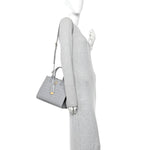 Crocodile Embossed Calfskin Mini Frances Tote Cloud Grey