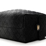 Washed Denim Quilted Large Chanel 25 Handbag Black