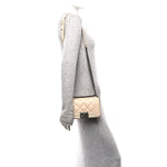 Calfskin Double Stitch Small Boy Flap Beige