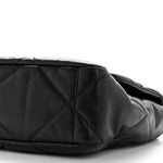 Shiny Goatskin Quilted Large Chanel 19 Flap Black
